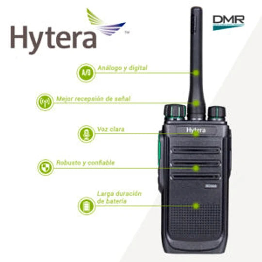 Hytera BD506 UHF1 410-480 Mhz 48CH DMR Tier II 4W Radio Análoga y DMR Tier II sin pantalla (excelente cobertura comprobada) Precio + iva