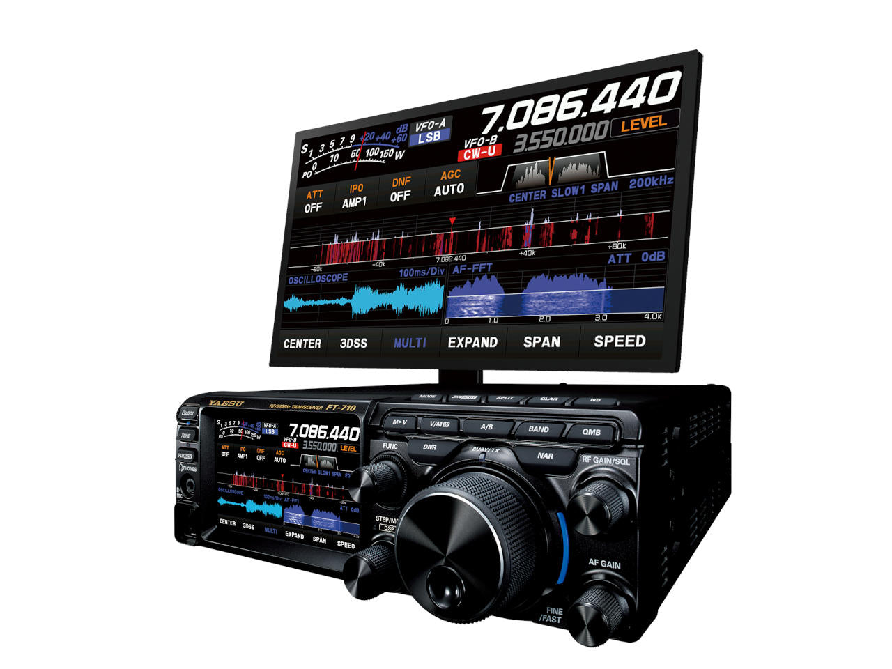 Yaesu FT-710 Field: Radio Móvil/Base 100W HF/50MHz SDR con FPGA y AESS, Pantalla TFT Táctil de 4.3", DVI-D, USB, SD, Sintonizador Automático y Correa de Transporte Precio + iva