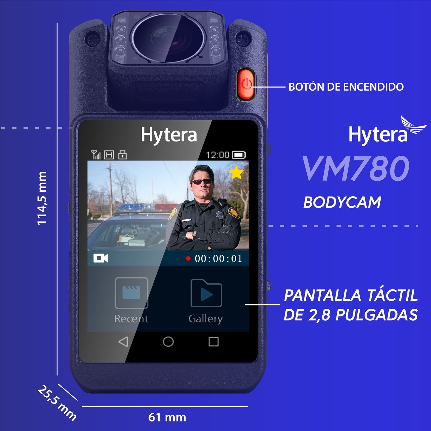 Para importar Hytera VM780 BodyCam y Radio PoC GPS Bluetooth Hytera VM780: "La Elección de los Expertos en Seguridad".