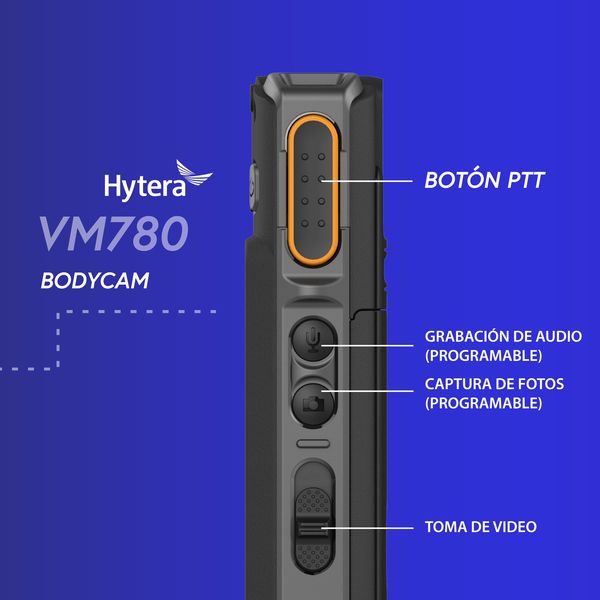 Para importar Hytera VM780 BodyCam y Radio PoC GPS Bluetooth Hytera VM780: "La Elección de los Expertos en Seguridad".