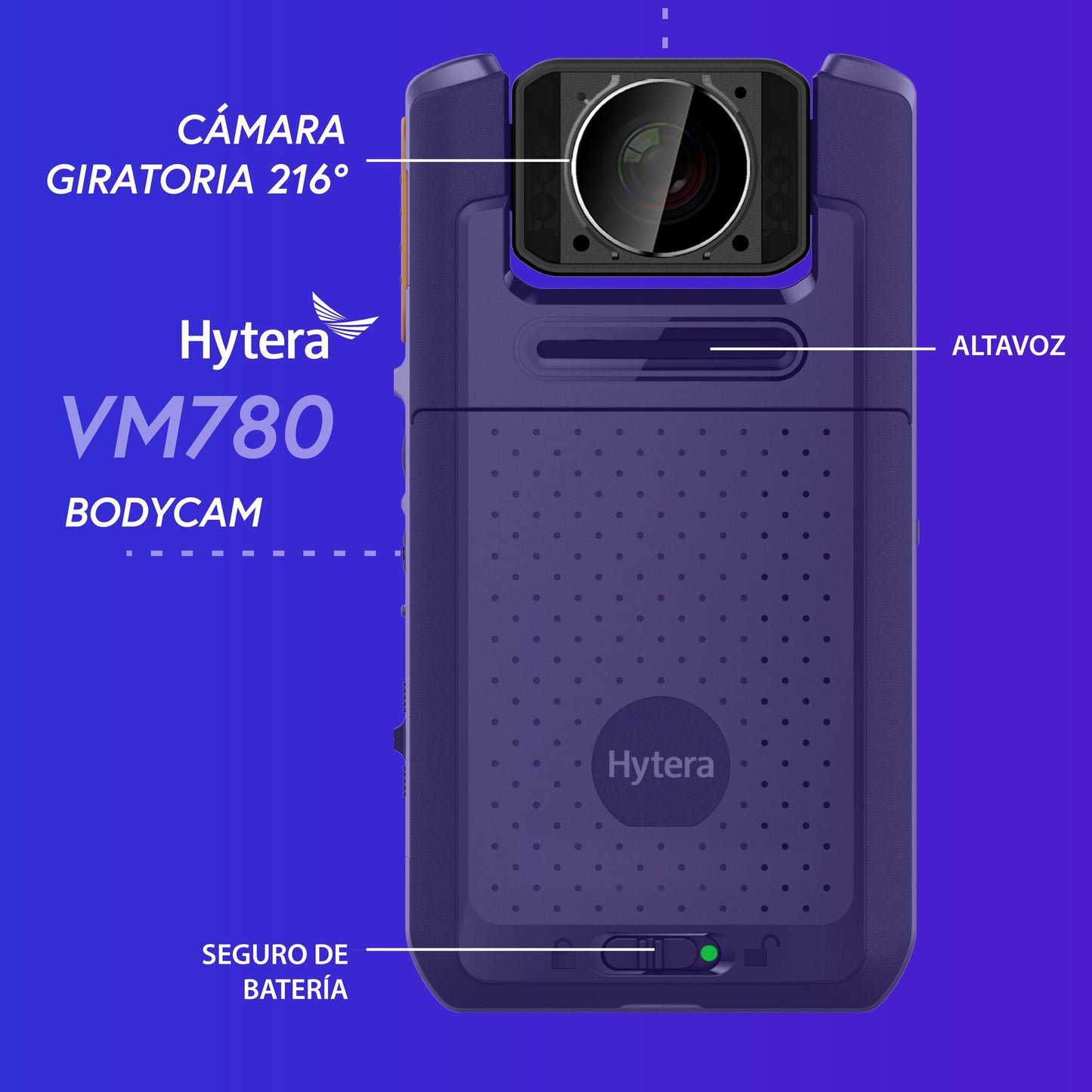 Para importar Hytera VM780 BodyCam y Radio PoC GPS Bluetooth Hytera VM780: "La Elección de los Expertos en Seguridad".