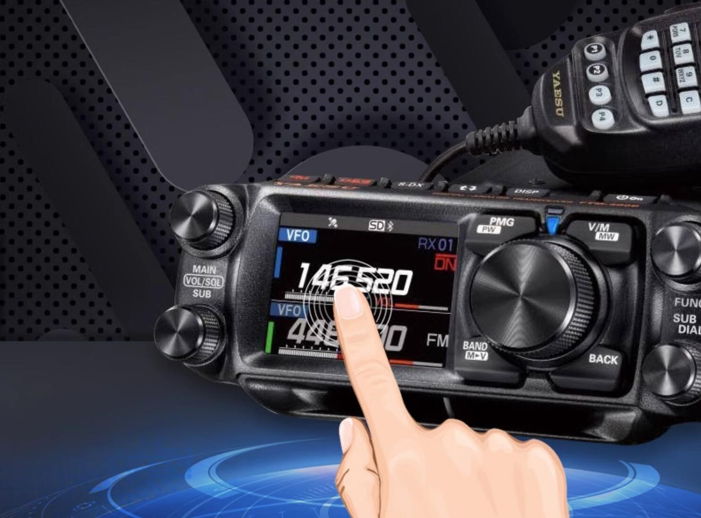 Yaesu FTM-500DR móvil digital de banda dual de 50W C4FM/FM 144/430MHz comparte las funciones principales avanzadas y utiliza la última tecnología digital C4FM Precio +iva