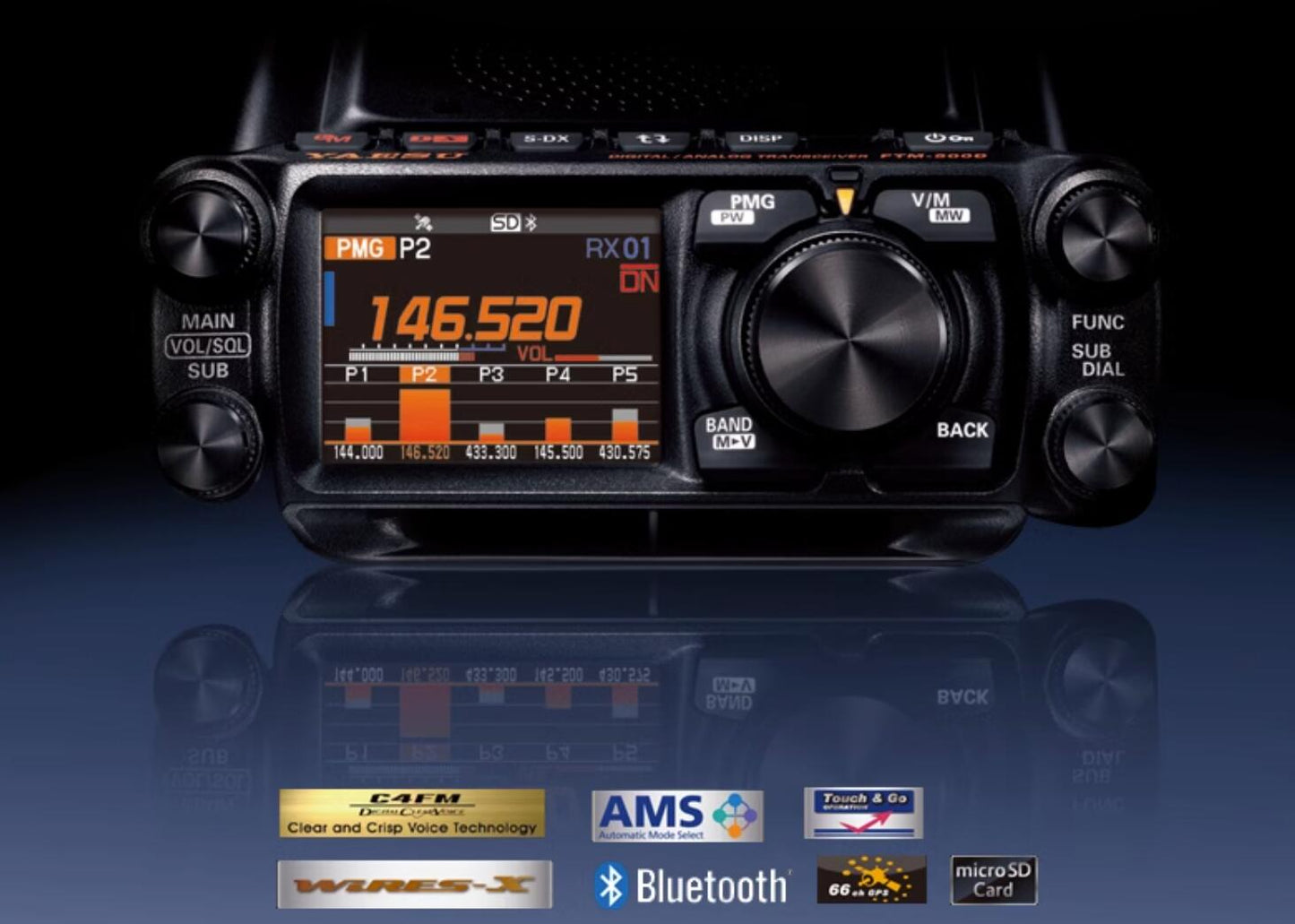 Yaesu FTM-500DR móvil digital de banda dual de 50W C4FM/FM 144/430MHz comparte las funciones principales avanzadas y utiliza la última tecnología digital C4FM Precio +iva