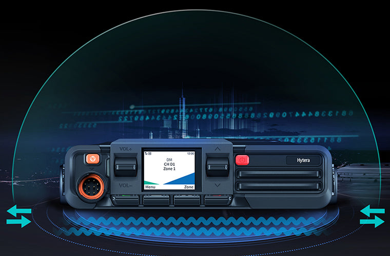 Hytera HM686LGPS Bluetooth VHF 136-174 Mhz 512CH DMR Tier II Analogico 25W Radio móvil digital profesional Low Power 5/25W LCD screen Precio + iva