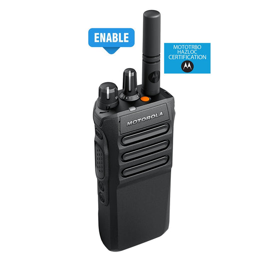 Motorola R7 MOTOTRBO™ TIA HAZLOC ENABLE UHF1 UHF2 400-527 Mhz 64CH Digital y Análogo Intrínseco 5W Radio digital NKP El TIA HAZLOC El superhéroe de las normas de seguridad Precio +iva